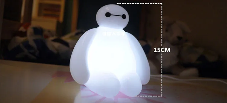 Меняющий цвет большой герой 6 Baymax USB зарядка светодиодный ночник настольные лампы подарок для малышей Детские лампы