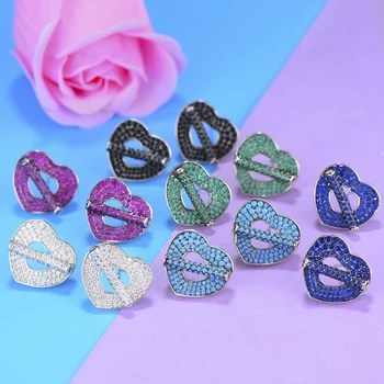 

GODKI Trendy Luxury Cupid Heart Stud Earrings For Women Wedding Cubic Zirconium Crystal CZ Colombia Dubai Bridal Earrings 2019