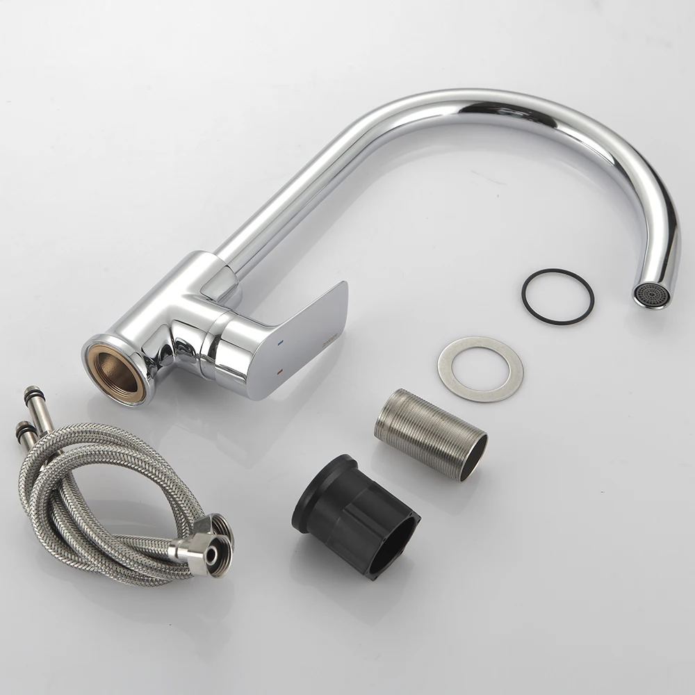 360 Degree Swivel Chrome Kitchen Faucet Solid Brass One Handle Mixer Sink Tap Hot and Cold Water Faucet Kitcehn Tap Torneira 360 Degree Swivel Chrome Kitchen Faucet Solid Brass One Handle Mixer Sink Tap Hot and Cold Water Faucet Kitcehn Tap Torneira