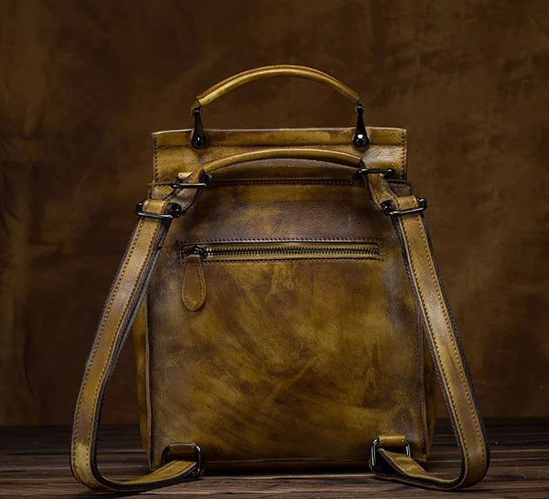 Norbinus, винтажный женский рюкзак из натуральной воловьей кожи, женский рюкзак для путешествий, школьный рюкзак для девочек-подростков