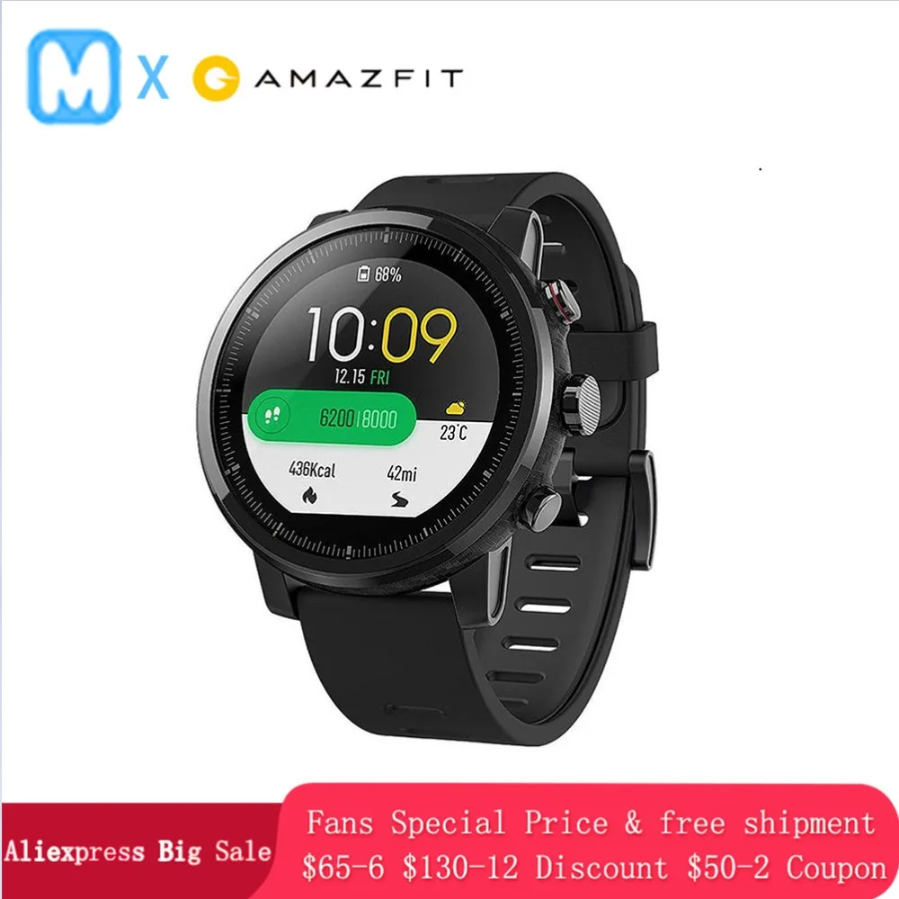 Amazfit Stratos Huami Smart Watch Pace Amazfit 2 GPS Sport Watch Men Watches PPG Heart Rate