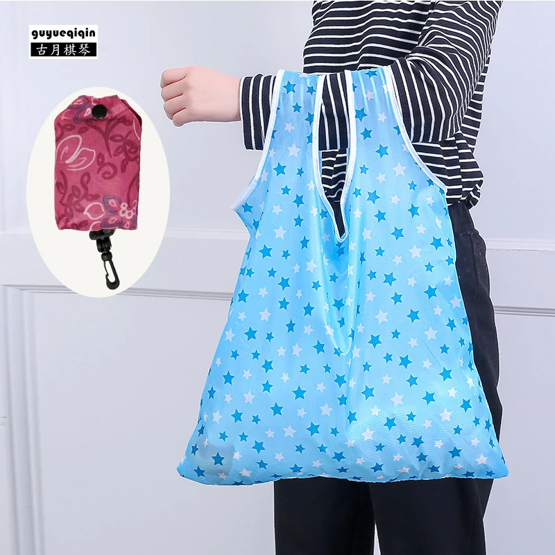 

Guyueqiqin Reusable Shopping Bag Foldable Floral Fashion Waterproof Supermaket Bag for Shopper Unisex Book Clothes Storage Bag