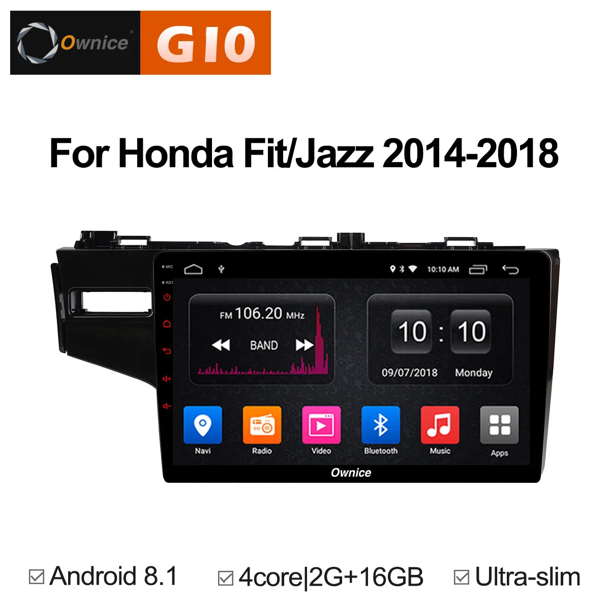 10 1 дюймов Ownice C500 + G10 android 8 dvd плеер автомобиля gps для HONDA FIT Jazz 2014 2018 автомобилей