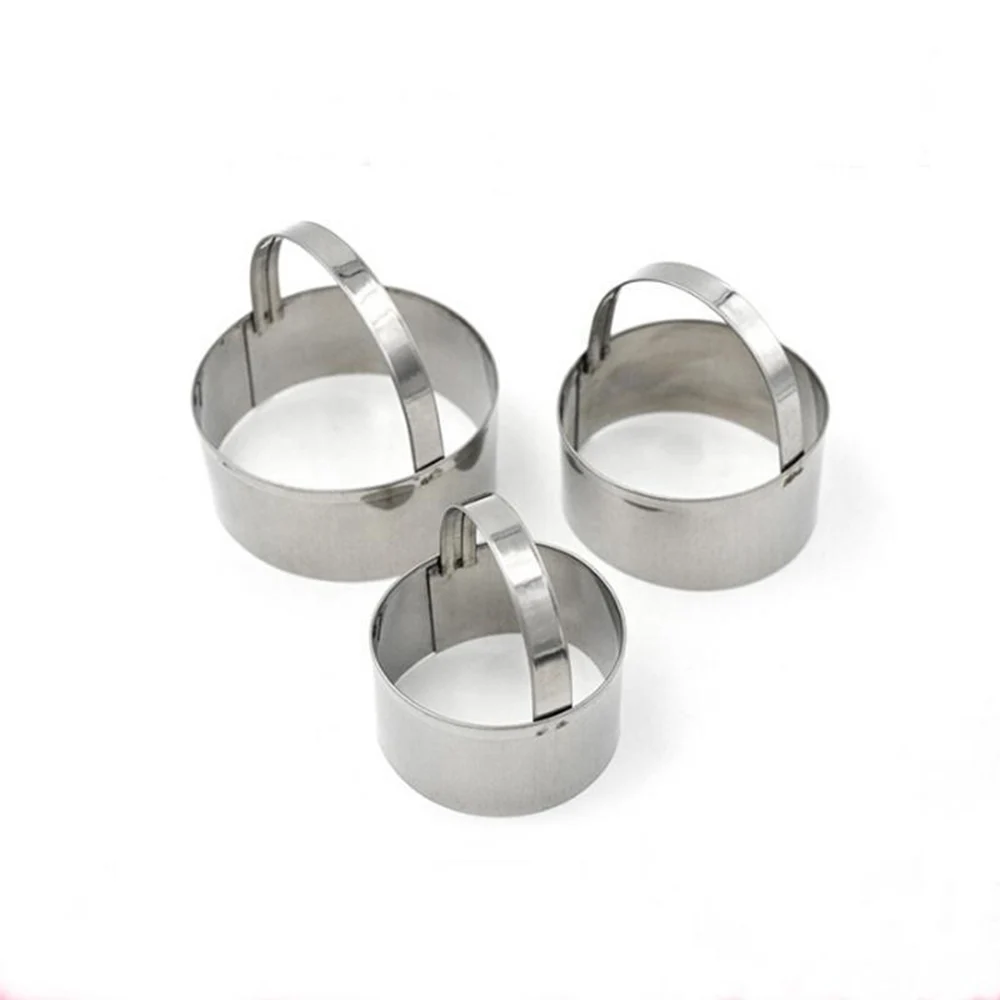 

3pcs/set Stainless Steel Round Circle Cookie Biscuit Cutter Fondant Cake Mould