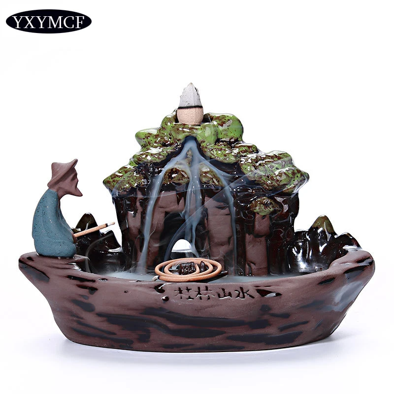 

Famous Guilin Landscape Backflow Incense Burner Big Size for Home Decor Incense Sticks Holder Buddhist Incense Machine