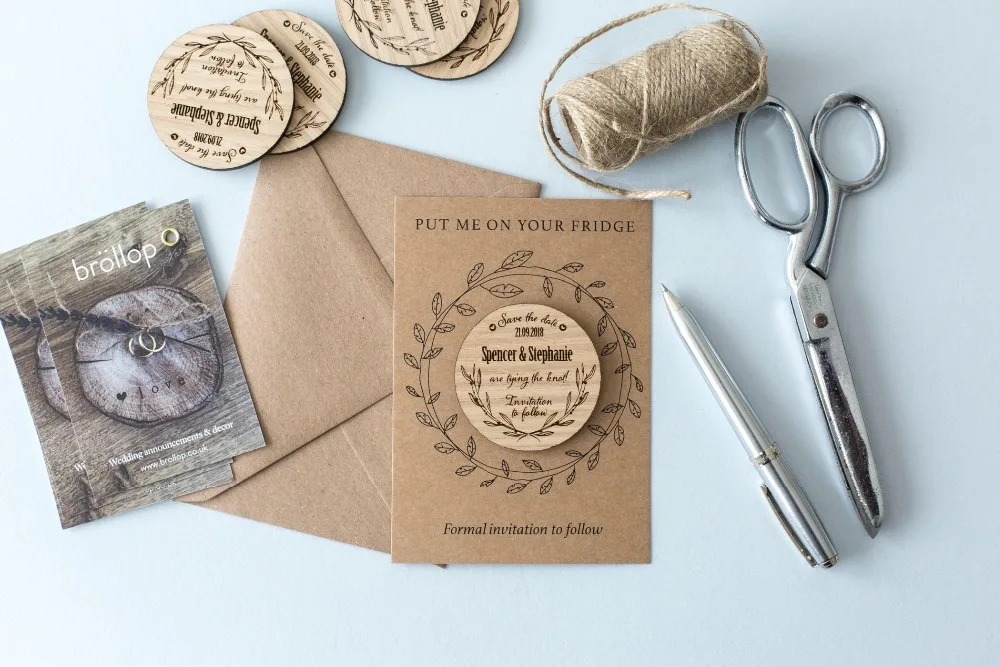  Personalized Wedding Save the Date  Custom Wedding Invitation Magnets rustic Magnet Set Wedding gif - 32951460332