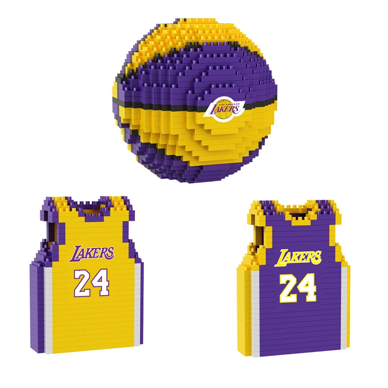 

Basketball Jersey Uniform Model Building Blocks Nano Diamond Bricks Basketball Educational Toys Lakers Kobe Warriors Celtics
