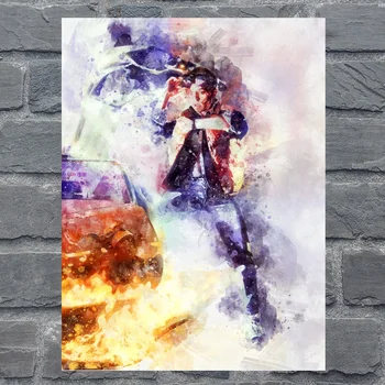 

Back to the Future movie watercolor Poster Art Canvas Painting Home Decor