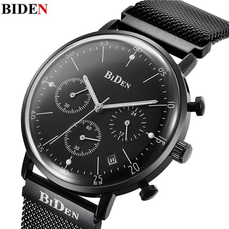Beste Unieke Creatieve Herenhorloge Magneet Gesp Comfortabele Staal Mesh Strap Quartz Polshorloge Sport Datum Week Horloge Mannelijke