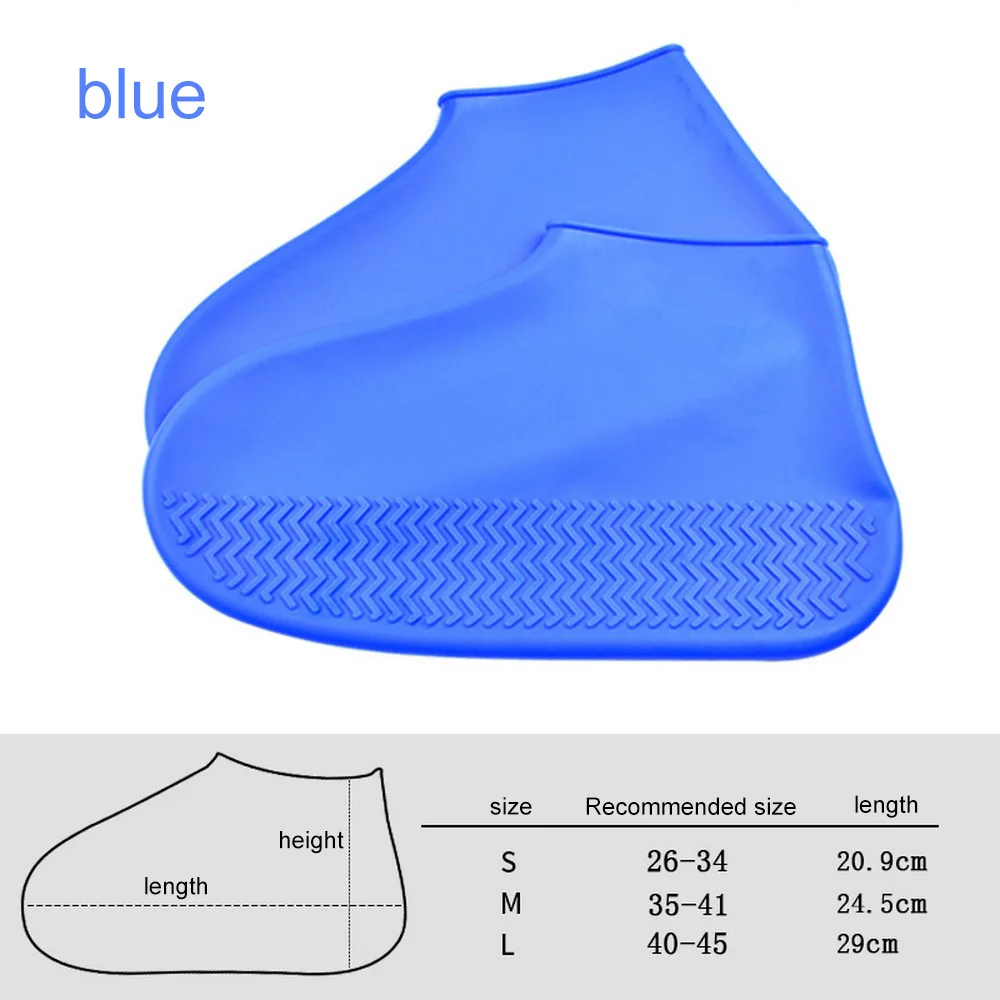 Уличные водонепроницаемые чехлы для обуви женские спортивные бахилы термостойкие для горного велосипеда водонепроницаемые мужские кроссовки протектор 3 размера для велоспорта - Цвет: Синий