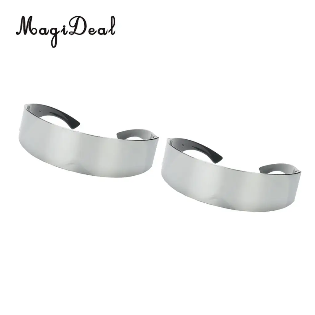 Pack of 2pcs Fun Metallic Silver Futuristic Soldier Space Alien Robot Costume Sunglasses Cosplay Accessories Photobooth
