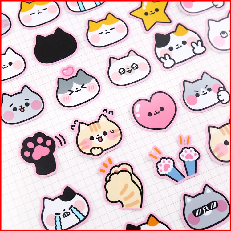 

40 pcs cat love personalized scrapbook Stickers scrapbooking material personalized sticker happy planner decoration craft