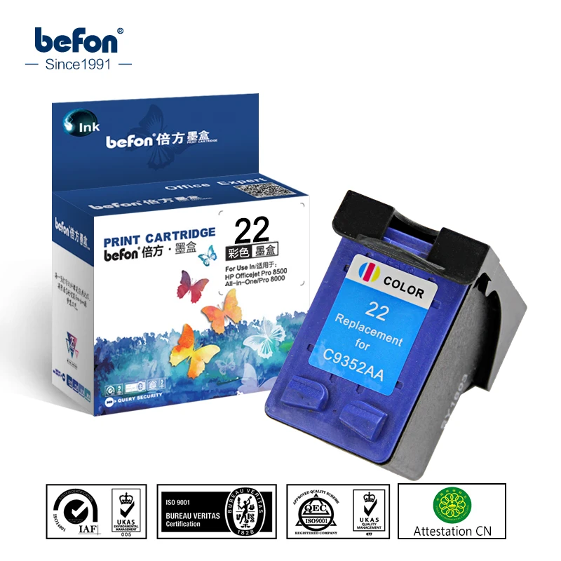

befon Compatible 22 Color Cartridge Replacement for HP 22 Ink Cartridge for Deskjet HP3930 3930 3940 F2110 2120 4315 Printer