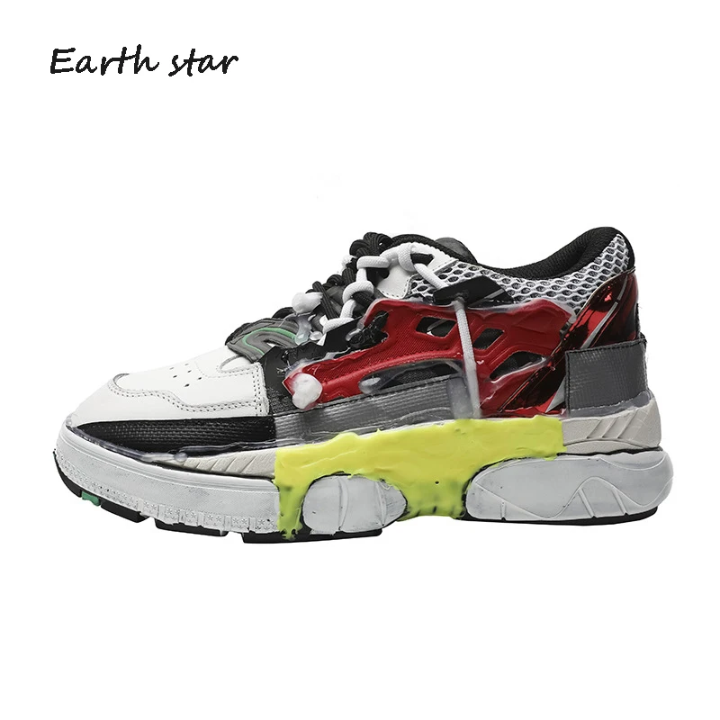 Белая обувь в стиле ретро Женские массивные кроссовки на платформе zapatos de mujer