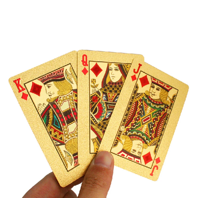 24К Позолоченные Карточные Игры покер набор 24k Gold Plated Playing Cards с сертификатом Пластик Карточные игры