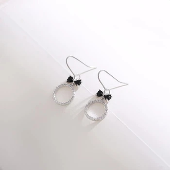 

Sole Memory Bow Simple Exquisite Circle Literary Cute Sweet 925 Sterling Silver Fashion Female Dangle Earrings SEA463