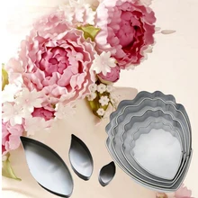 7 шт./компл. лепестки пиона и цветочные Листья Форме помады торт форма для вырезания печенья комплект из нержавеющей стали, для выпечки Инструменты