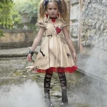 Крутая кукла вуду костюмы на Хэллоуин для взрослых и детей Хэллоуин мать и дочь, одинаковое платье-пачка(только платье