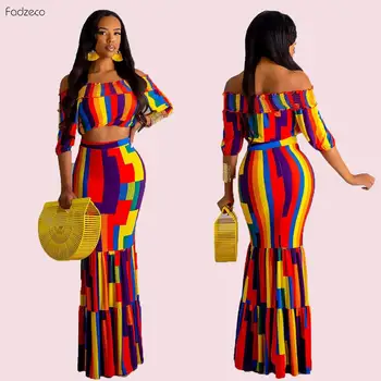 

Fadzeco African Clothes For Women Dashiki Elastic African Dress Sexy Evening Party Vestidos Bazin Riche Slim Fit Print Female