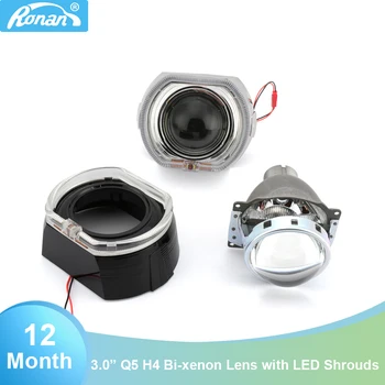 

RONAN diy car styling 3.0" Bi-xenon Projector Lens for H4 Cars Daytime Running Light/Headlights with Square Angel Eyes