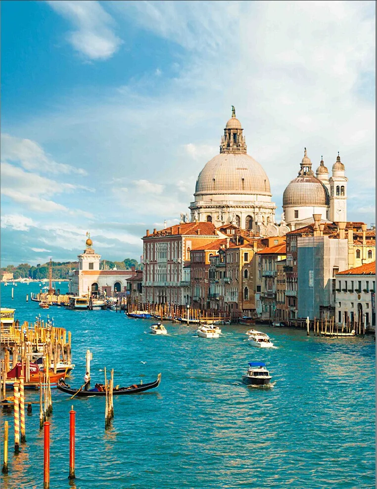 10x10FT Blue Canal River Boats Venezia Building Venice
