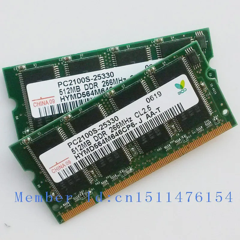 Новый ddr 1 ГБ 2X512 МБ 512 PC2100 DDR266 266 мГц 200pin DDR1 Sodimm памяти ноутбука Тетрадь оперативной