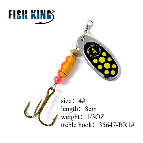 FISH KING 4 цвета размер 0#-5# spinner ложка приманки металлическая жесткая приманка с тройным крючком рыболовные снасти Pesca - Цвет: Тёмно-синий