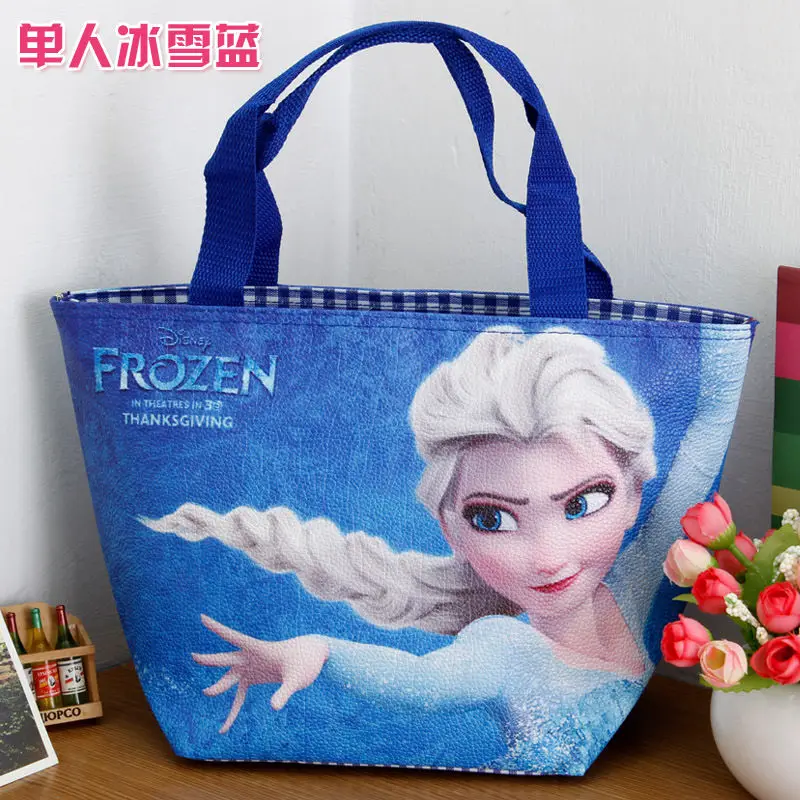 Disney cartoon Frozen children bag student Elsa waterproof package girl boy kid portable bag Storage lunch box handbag princess - Цвет: 3