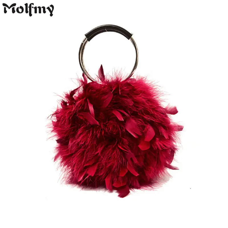 

2018 Winter Faux Fur ball Bag Luxury Handbags Women Bags Designer Hobos Crossbody Bags for Women Shoulder Bag Female