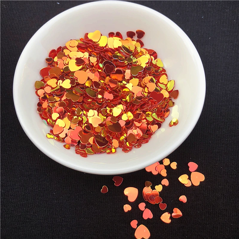 

10g/Pack Red Color Glitter Nail Sequins Paillettes Multi Size 3mm 4mm 6mm Heart Shape Loose Sequin For Nail art,Girl Gift