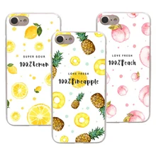 

Pineapple peach lemon 100% fruit Hard plastic phone case cover for Apple iPhone 5s se 6 6s 7 8 Plus X 10 Watercolor print cover