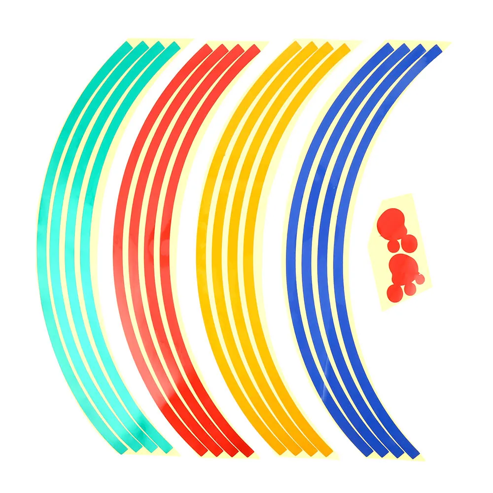 

16 Pcs Strips car accessories Motorcycle Wheel Hoop Tape Sticker Reflective Bicycle Decals For HONDA YAMAHA SUZUKI Harley BMW