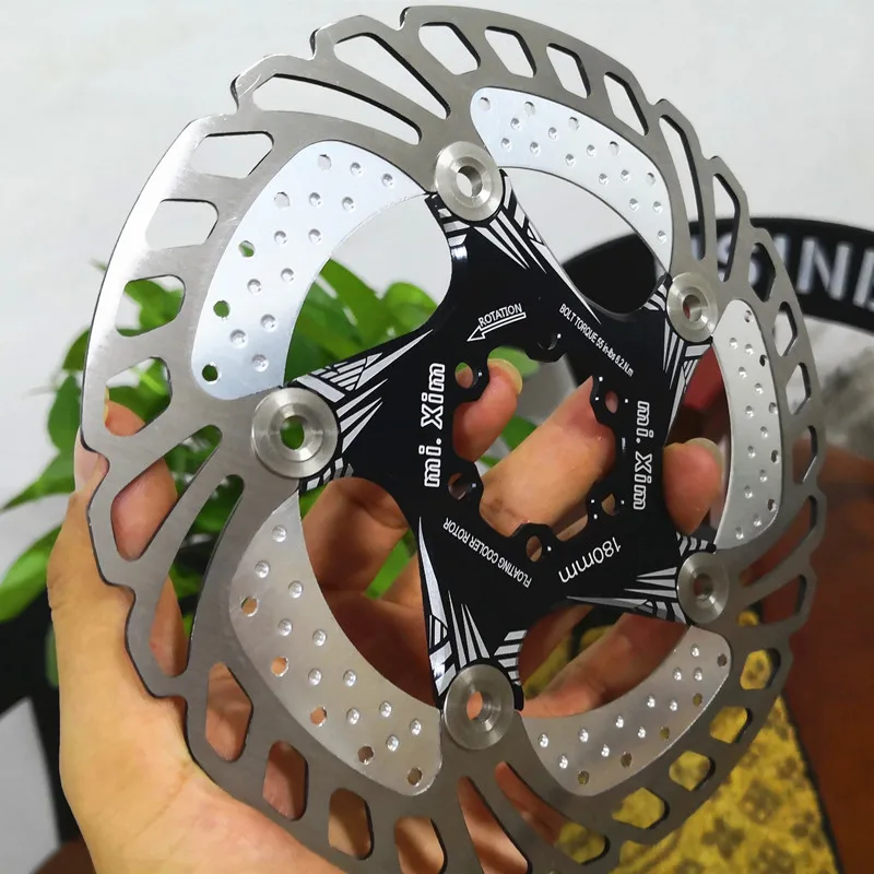 1pcs MTB Mountain Bike Cooling Brake Rotors 180mm Down Hill Floating