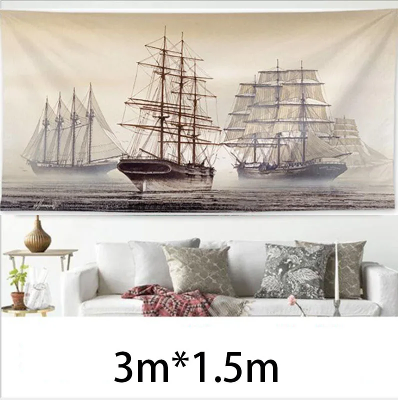 

Large Ocean scenery Ukiyoe art Tapestry Wall Hanging Bohemian Beach Mat Polyester Thin Blanket Yoga Shawl Mat 300x150cm Blanket