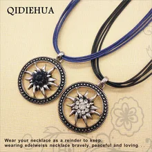 QIDIEHUA женское ожерелье круговое полое ожерелье Эдельвейс винтажная подвеска Октоберфест подарок на выпускной вечер модное ювелирное изделие оптом