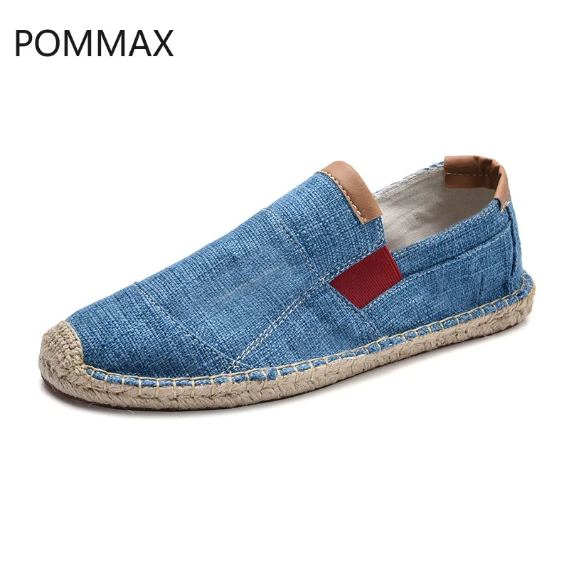 

POMMAX Summer Fisherman Footwear Men's Flat Canvas Shoes Linen Lazy Flats for Men Cheap Moccasins Male Loafers Driving Shoes