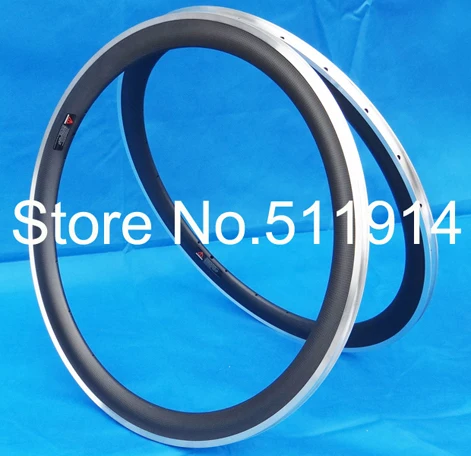 

FLX-RIM-C25 Full Carbon 3K Matte Matt Road Bike 700C Clincher Rim with Alloy Brake : 50mm , Holes : 20 , 24 , 28, 32