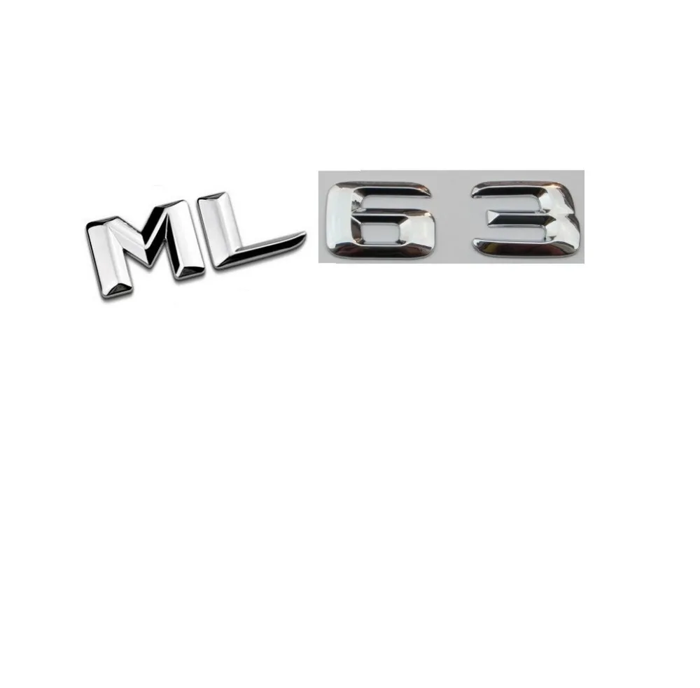 

Chrome Shiny Silver ABS Car Trunk Rear Number Letters Words Badge Emblem Decal Sticker for Mercedes-Benz ML63