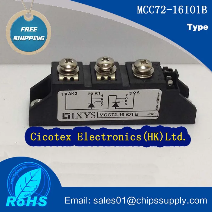 

MCC72-16IO1B Thyristor Module MOD THYRISTOR DUAL 1600V TO240AA MCC72-16I01B