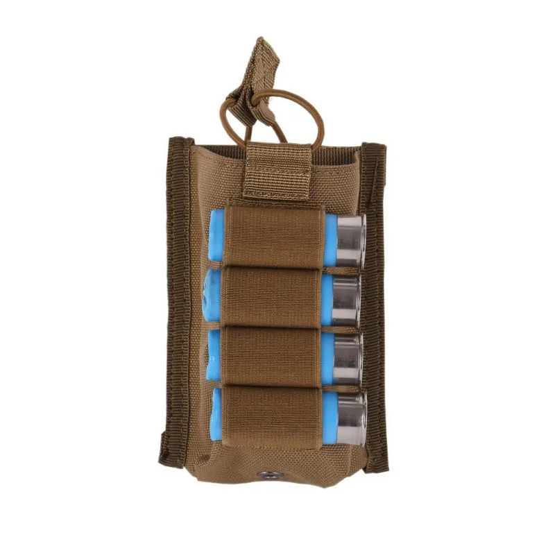 

Outdoor Tactical Single Molle Open 5.56mm Magazine Pouch with 4 rounds 12 Gauge Shotgun Shells Combat Military Bag Outdoor