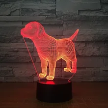 Прекрасный собака 3D светодиодный Ночной светильник 7 цветов мигающий сенсорный Usb Иллюзия настроение лампа USB сна светильник ing детские подарки на день рождения Прямая поставка