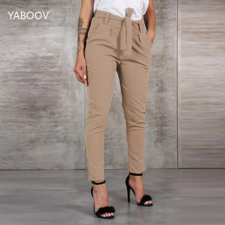 

Brand Chic Slim Trousers Capris Women Soft Harem Pants Breathable Thin Pants for Women Korean Leisure Pants Black Khaki Green