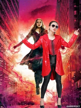 

Scarlet Witch Cosplay Jacket T-shirt Vest Halloween Cosplay Costume Fashion Figure Suit Gift Drop Ship