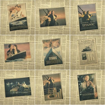 

Titanic Leonardo DiCaprio Retro classic old movies Home Furnishing decoration Kraft Movie Poster Drawing core Wall stickers