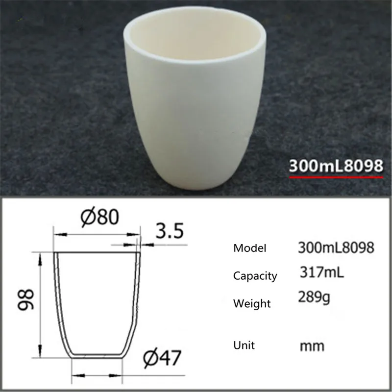 

99.5% corundum crucible/Alumina ceramic crucible/300ml 8098/Temperature resistance 1600 degree / sintered ceramic crucible