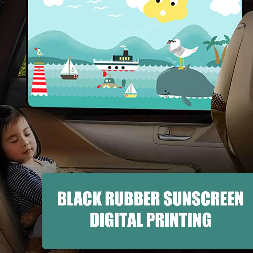 

2pcs Magnetic Car Sunshade Car Sunscreen Insulation Magnet Sun Shade Retractable Curtains Rear Row Cartoon Window Shade