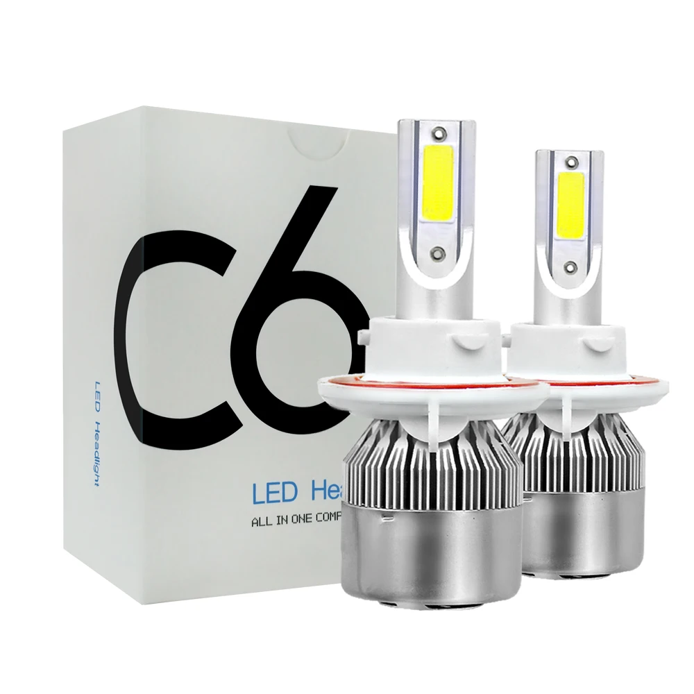 

​2pcs C6 Car Headlight H1 LED H4 Hi-Lo LED H7 H11 H27 9006 9005 60W 8000LM 6000K 12V Auto Headlamp Fog Light Bulb led automotivo