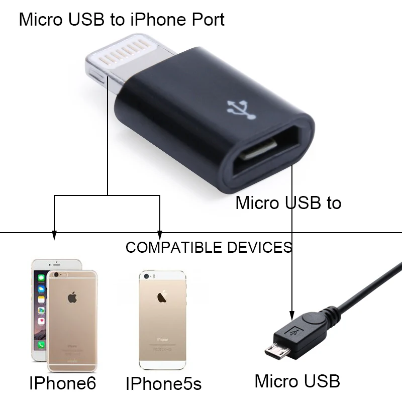 SR Micro USB для освещения 8 Pin адаптер Женский к мужчине Конвертер Разъем поддержка IOS 8 системы зарядки синхронизации данных для Apple