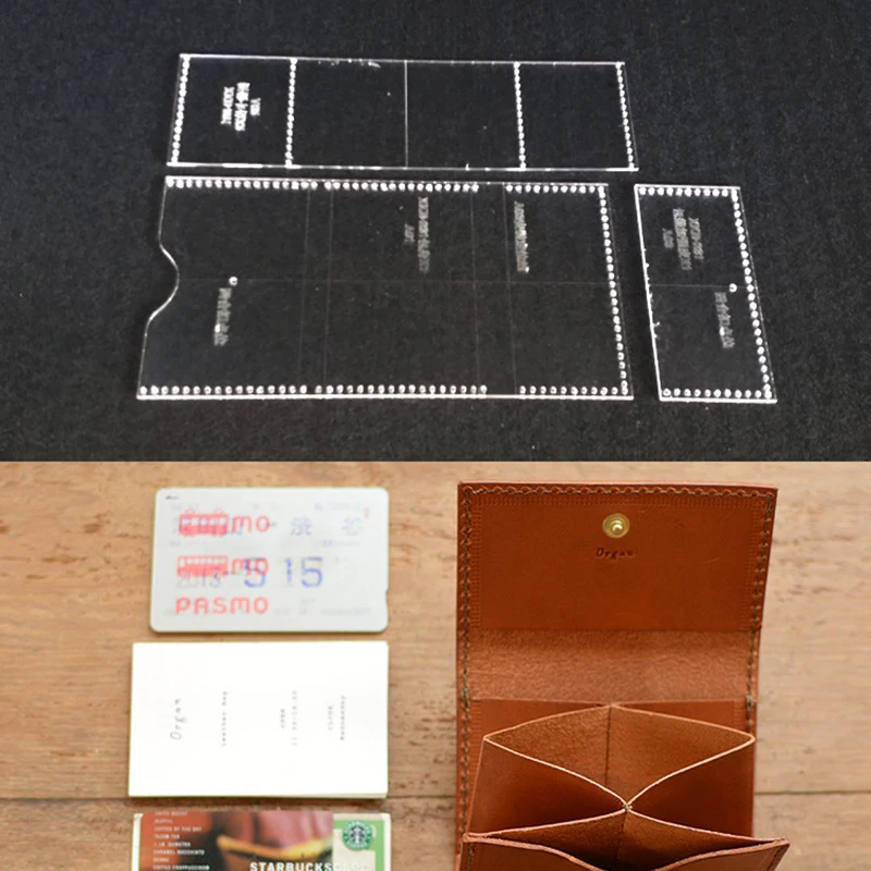 

Lychee Life 1 PC Card Package Sewing Pattern Acrylic Coin Bag Stencil Template DIY Handmade Leather Crafts Supplies