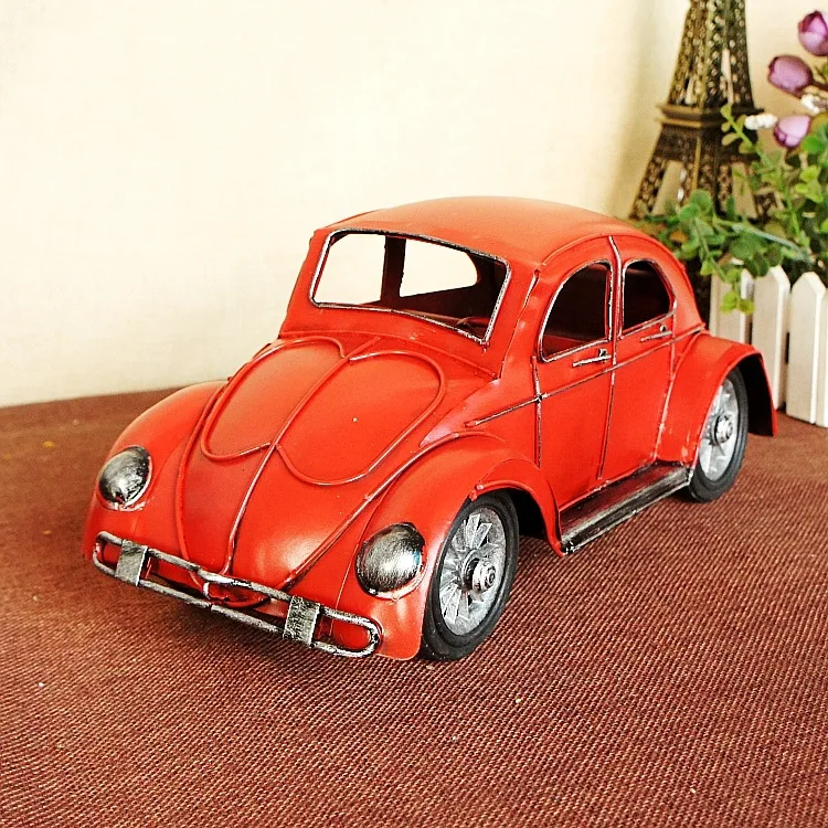 

1812 Scale Car model Beetle Model Tin Ornaments Red/Yellow